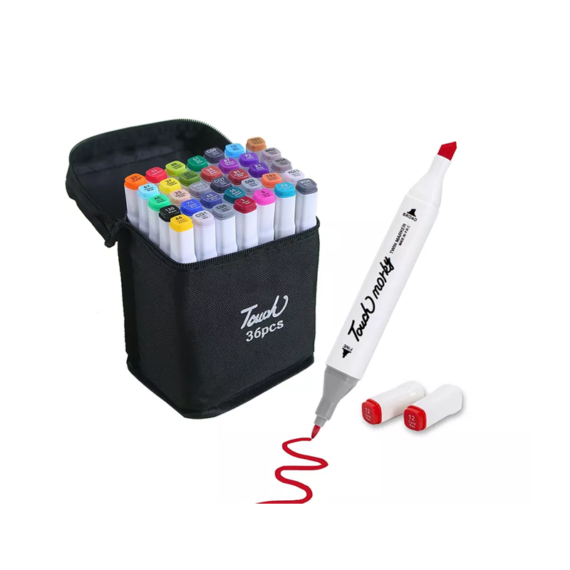 Kit Desenho Marcador Permanente Ponta Dupla 36 Cores - Imagem 2