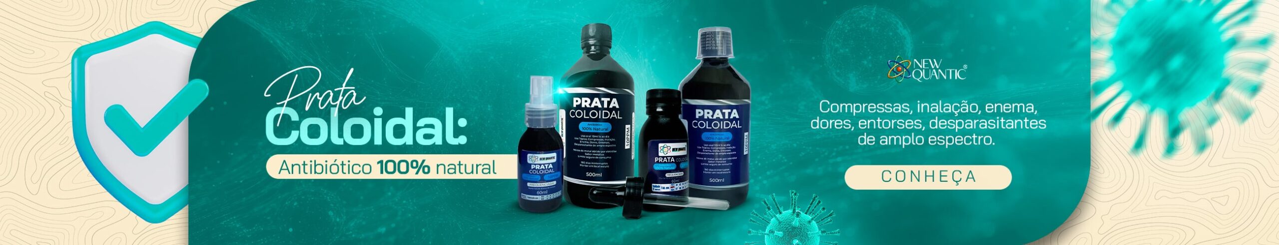 Prata coloidal New Quantic saúde natural - Banner Desktop