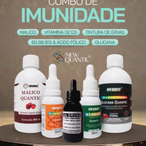 Combo Imunidade- Málico, Vitamina D3, Tintura de ervas, B3 B6 B12 e Glucana